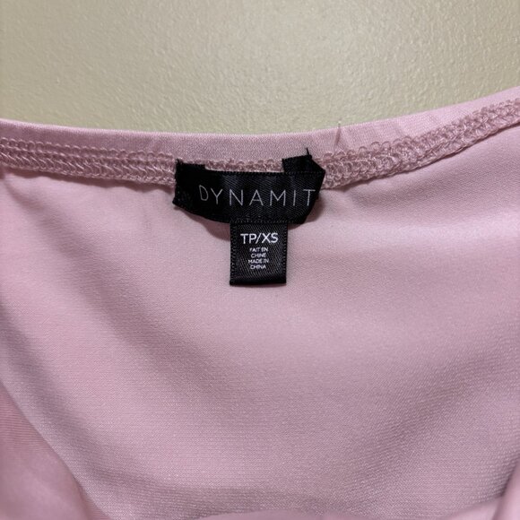 NWOT Dynamite Pink Button Halter Top - Picture 4 of 4